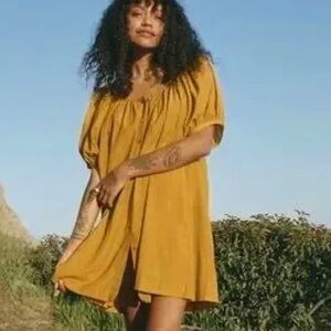 Doen Josette Dress in Golden Yellow Willow Size L